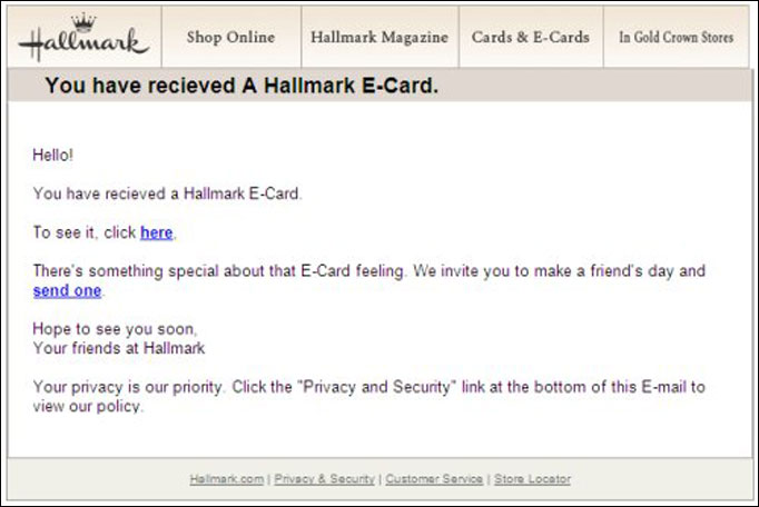 Greeting Card Scam